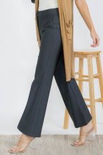 Elite Chic Stretch Ponte Pants w/ Side Slit