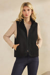 Women's Cozy Chic Fleece Zip Mock Neck Vest