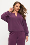 Plus Size Comfort Drape Raglan Split V Top