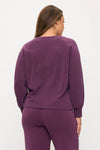 Plus Size Comfort Drape Raglan Split V Top