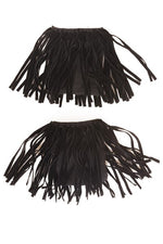 Faux Suede Fringe Boot Cover ICONOFLASH