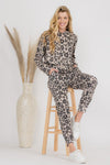 Relaxed Leopard Print Hoodie & Jogger Set