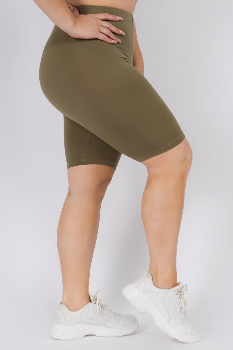 Plus Size Ultra Soft High Waisted Biker Shorts