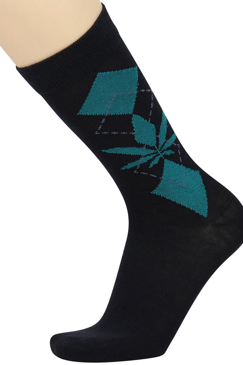 Men's Dress Socks Argyle Weed Print