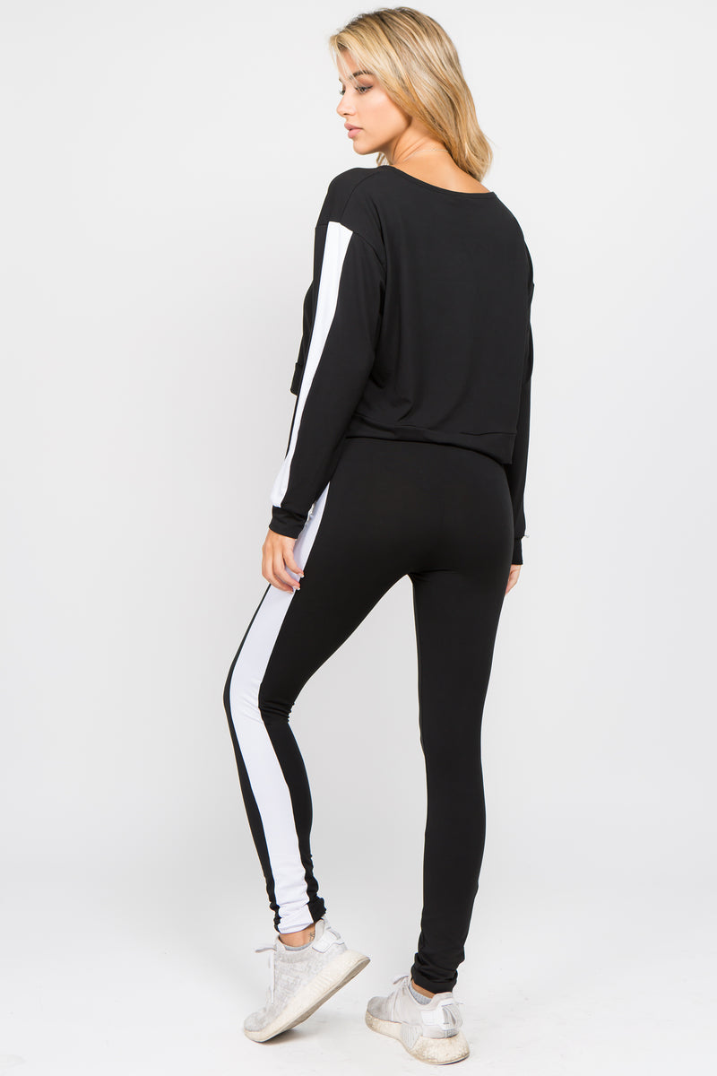 Cropped Pullover Top And High Waisted Leggings 2 Piece Set Athleisure –  ICONOFLASH