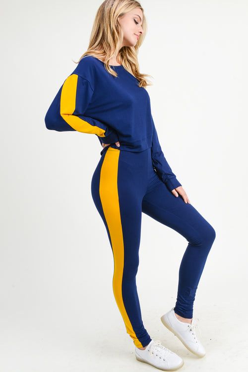 Varsity Colors Matching Two Piece Set