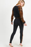 cheetah print pullover sweatshirt high rise legging set