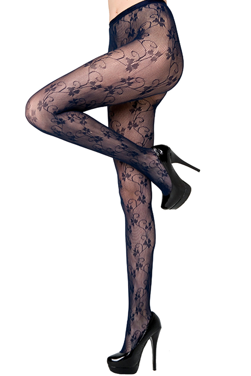 3 Leaf Clovers and Curlicue Vines Fishnet Tights – ICONOFLASH