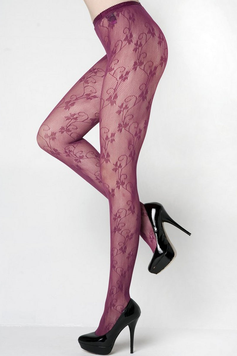 Hot Topic Floral Vine Fishnet Tights