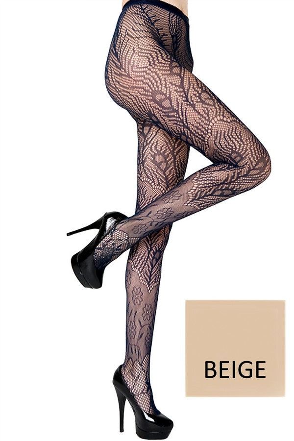 Peacock Feather Net Tights