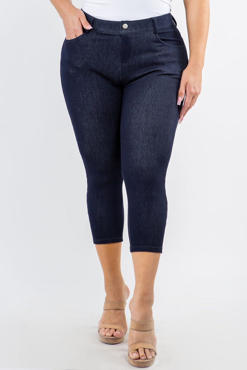 Buy Women's Plus Size Full Length Jeggings with Pocket Detail and
