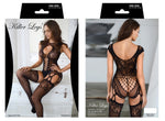 Mixed Signals Striped Crotchless Fishnet Bodystocking