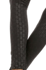 All About the Triangles Textured Fleece Lined Leggings ICONOFLASH