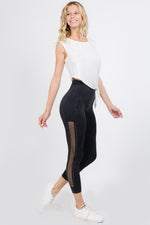 black high waisted capri leggings with cut outs 
