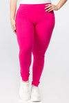 hot pink plus size cotton leggings