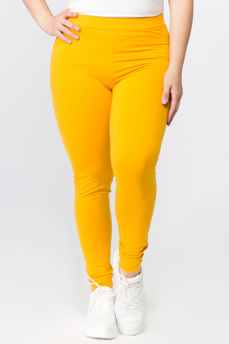 yellow plus size leggings