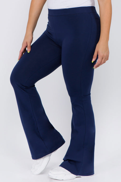 navy high waist cotton yoga pants