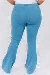 light blue cotton flare pants