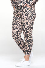 Plus Size Relaxed Leopard Print High-Rise Joggers