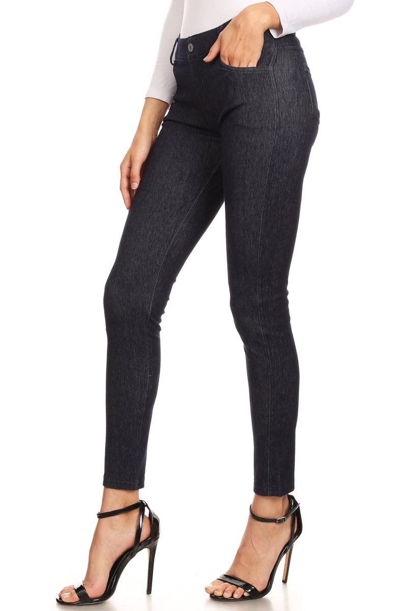 black high waisted skinny denim pants for women 