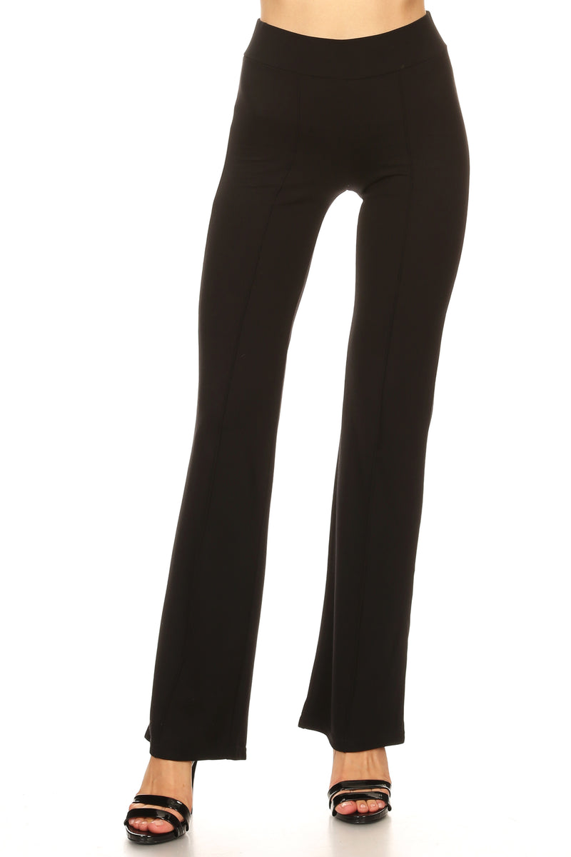 black high waisted flare trouser pants 