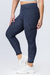 Plus Size Mineral Washed Moto Style Leggings