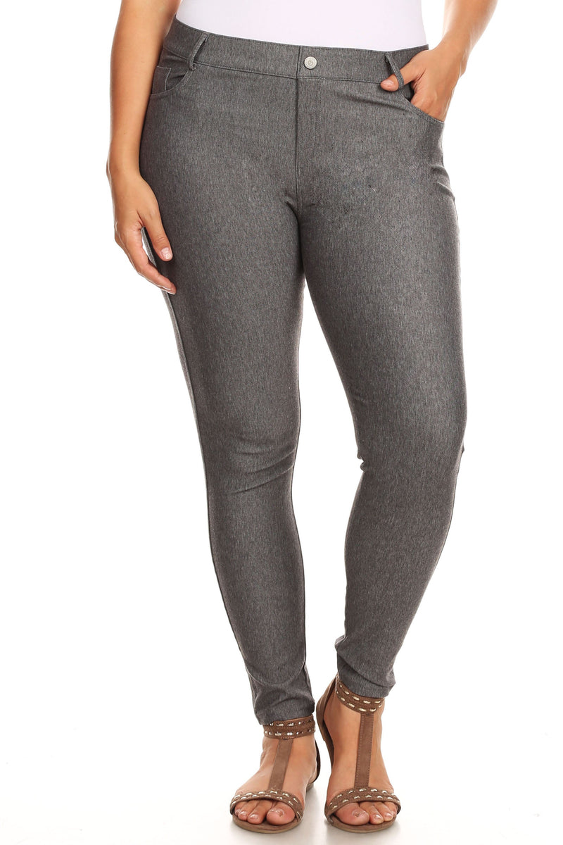 grey tummy control high waisted jeans for plus size women 