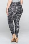 Plus Size Snake Print 5-Pocket Jeggings with Belt Loops