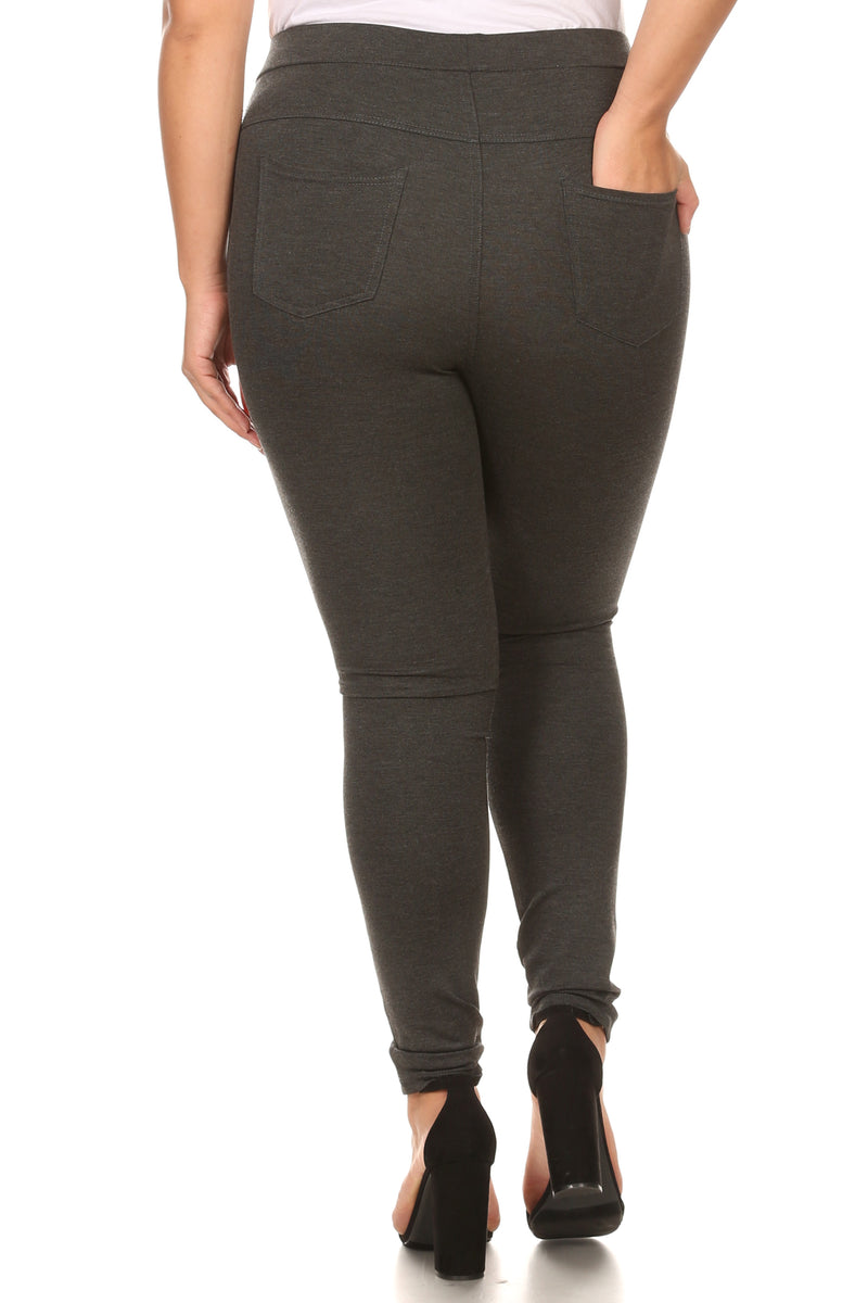 grey skinny pants for plus size