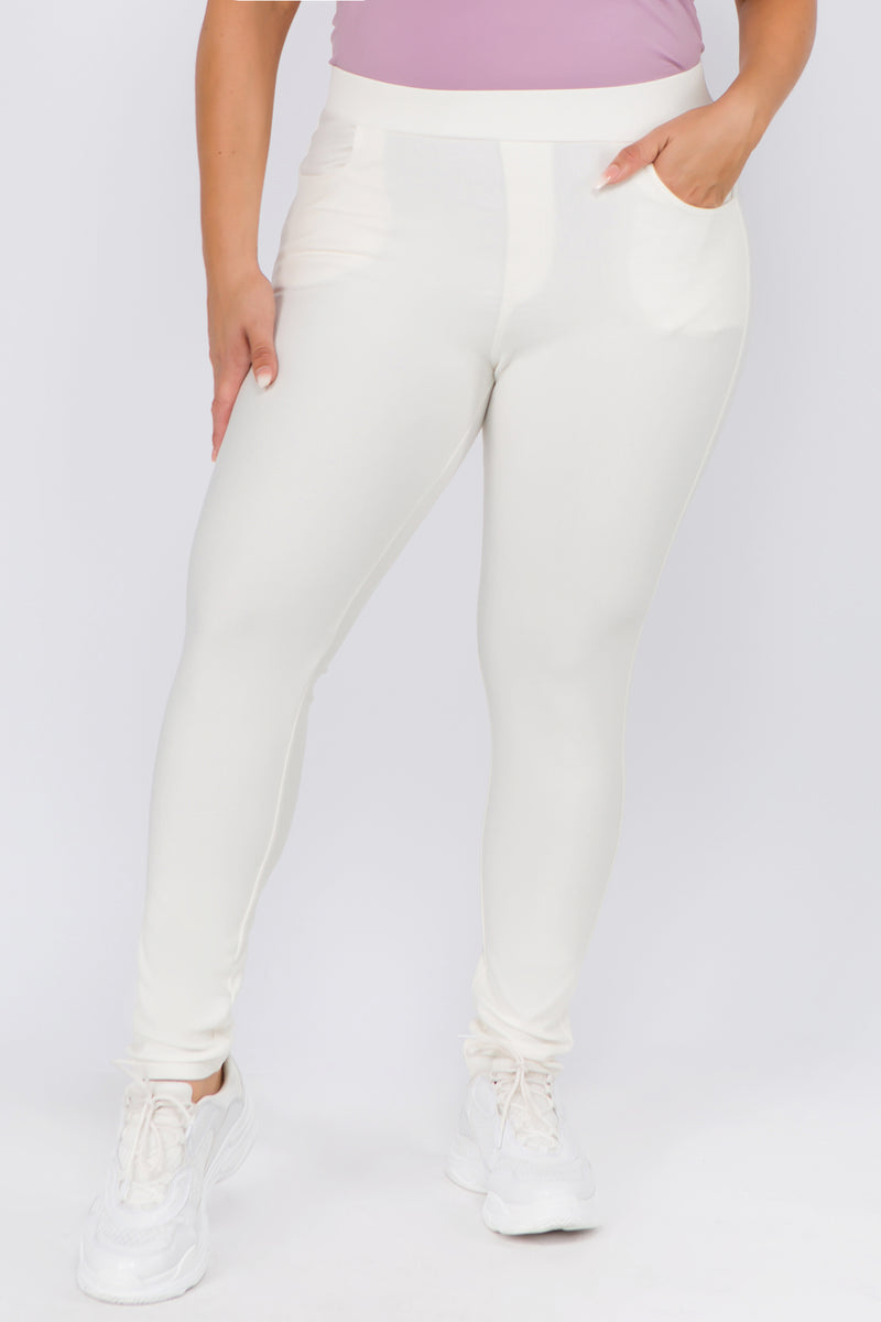white plus size pants