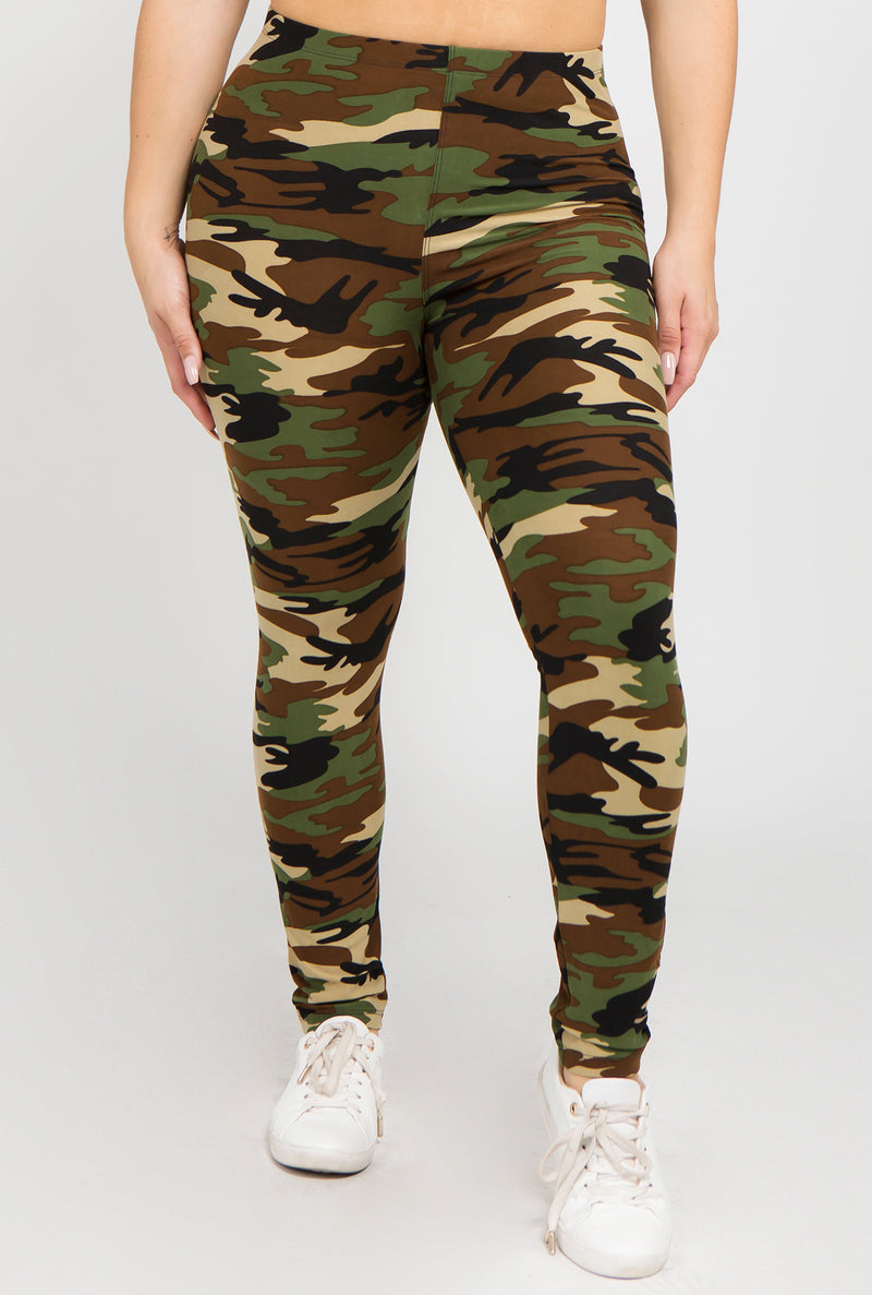 camouflage plus size womens leggings one size