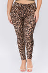 Plus Size Cheetah Instinct Peach Skin Leggings