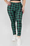 Plus Size Stay Lucky Green Clover Printed Leggings