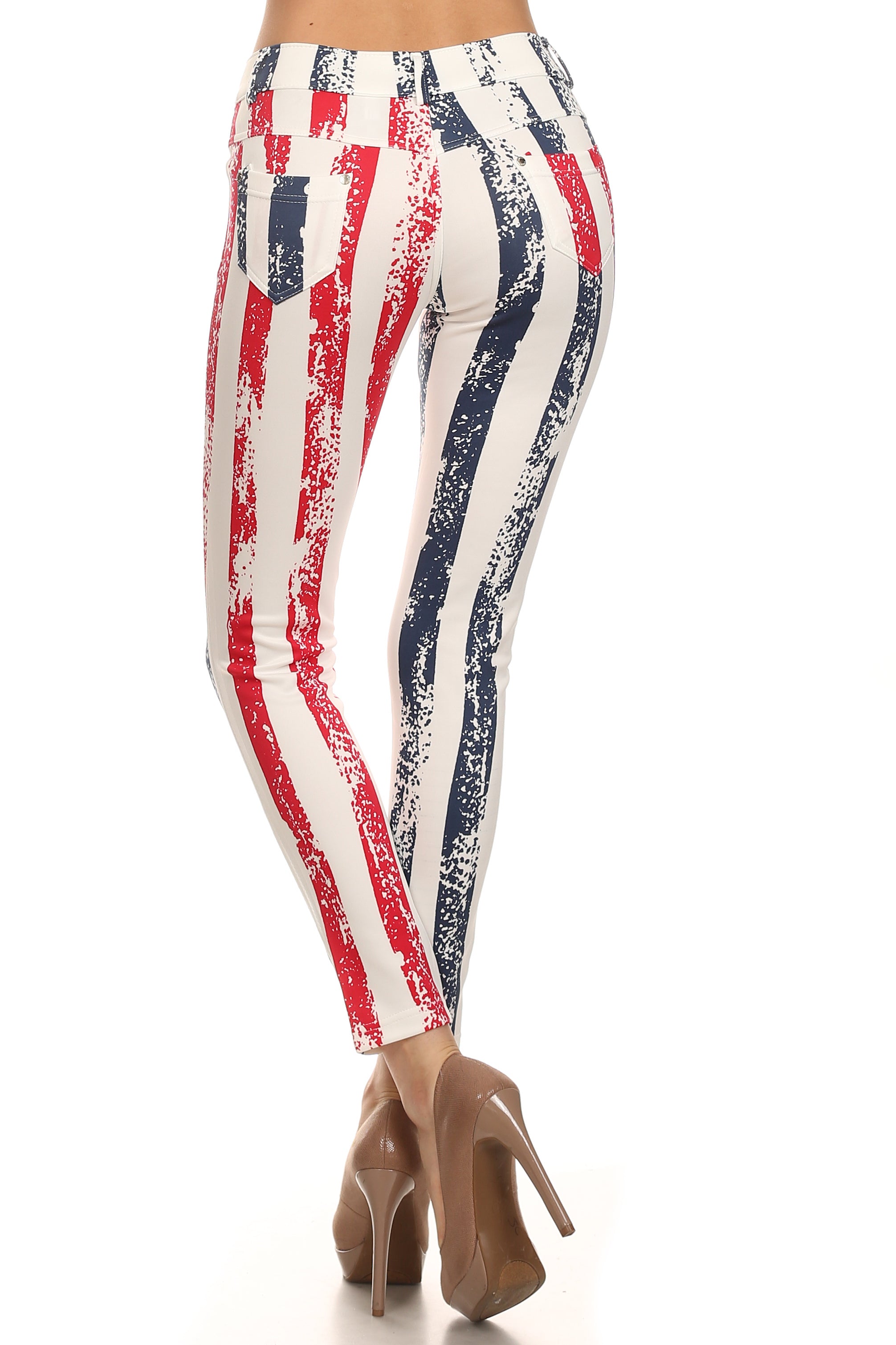 All Stripes American Flag Printed Jeggings