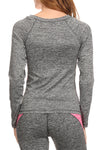 Heathered Colorblock Active Long Sleeve Top ICONOFLASH