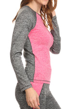 Heathered Colorblock Active Long Sleeve Top ICONOFLASH