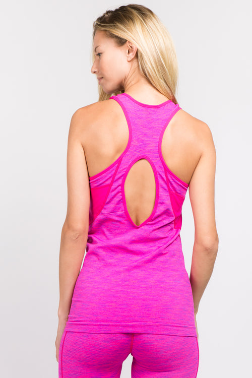 Active Cut Out Back Space Dyed Tank Top