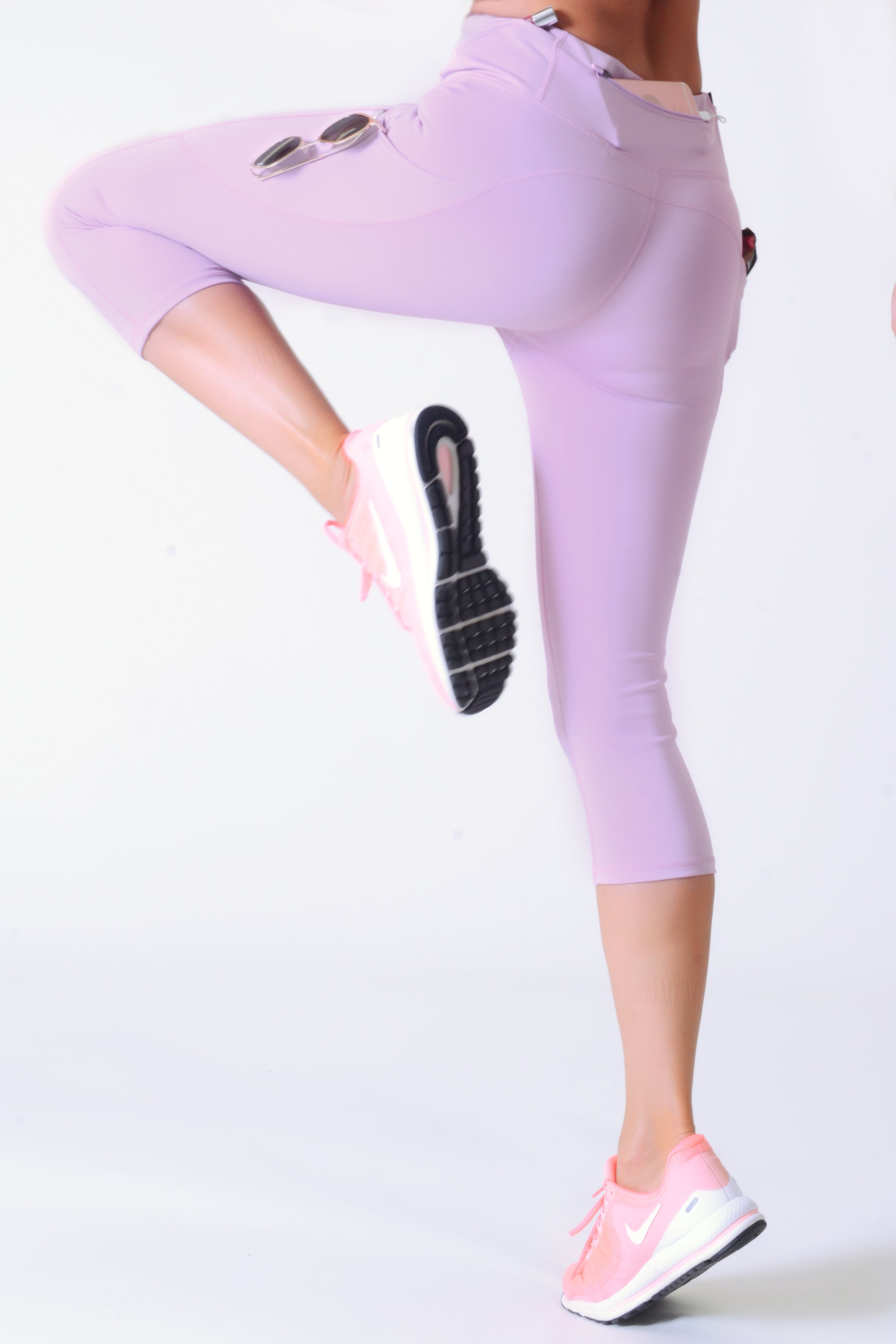  Sugar Pocket Womens Capris Tights Workout Running Leggings  Yoga Pants M