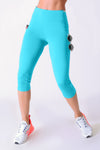 turquoise high waisted athletic leggings for women