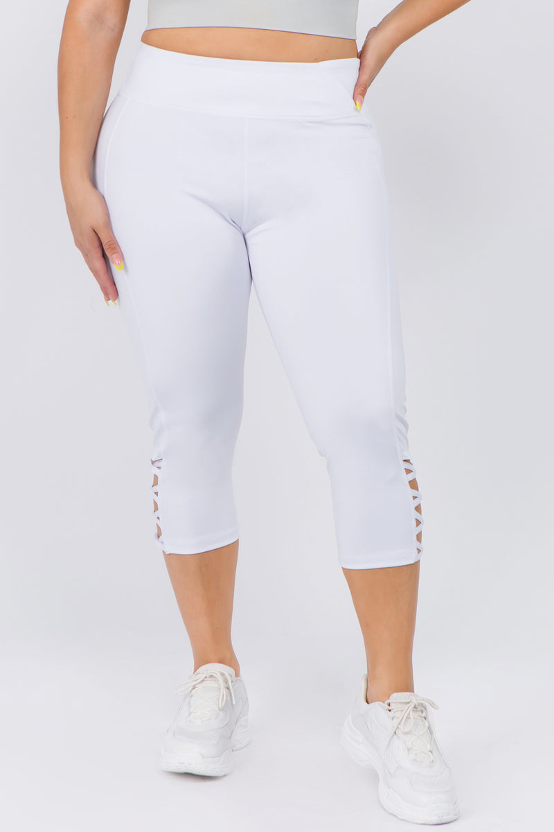 white plus size yoga pants