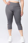 grey workout capri leggings for plus size