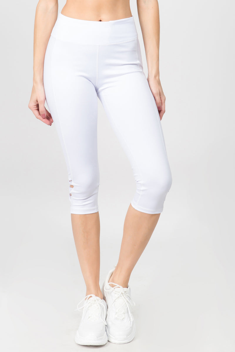 white high waisted workout leggings