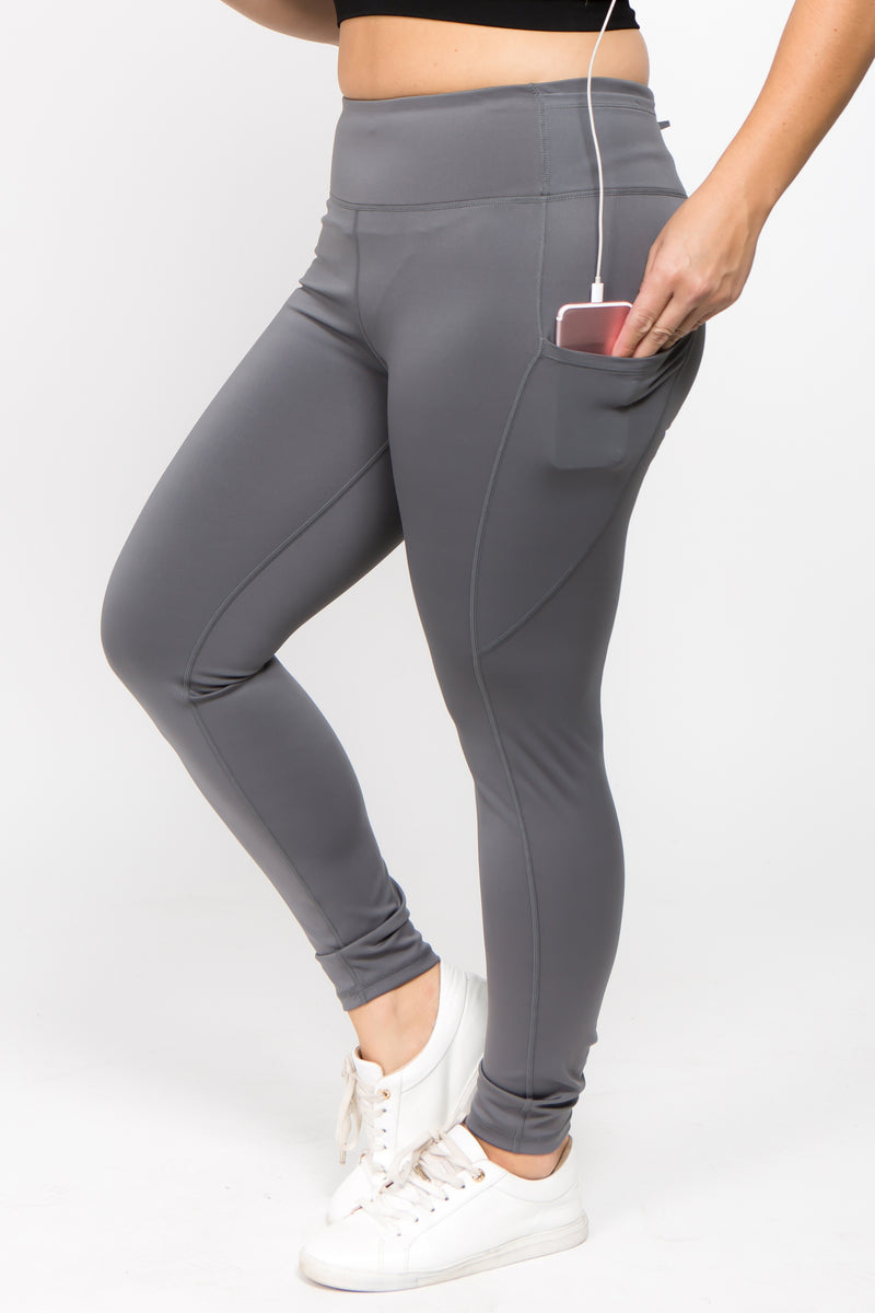 grey workout leggings with pocket