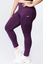 purple high waisted workout yoga leggings