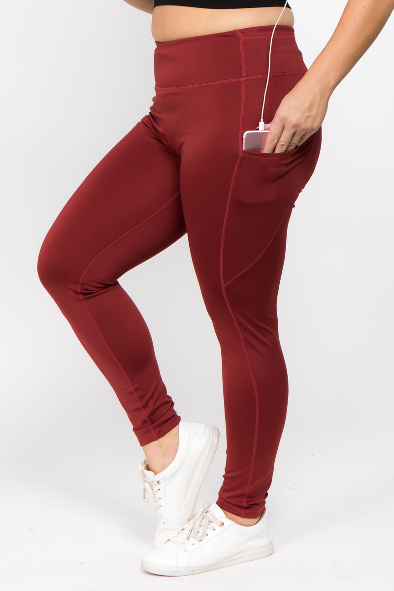 Yogalicious Lux High Waist Ankle Yoga Legging Red Purple Size XS