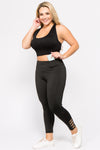 black plus size women's capri leggings for the gym