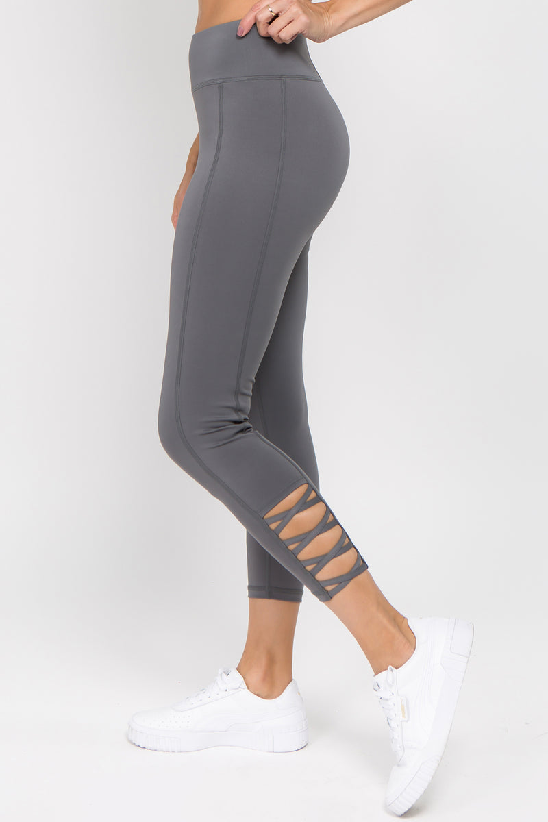 Buy Crisscross Mesh Strappy Cutout Leggings Workout Capri Yoga Pants  Floral-2 Large Online at desertcartSeychelles
