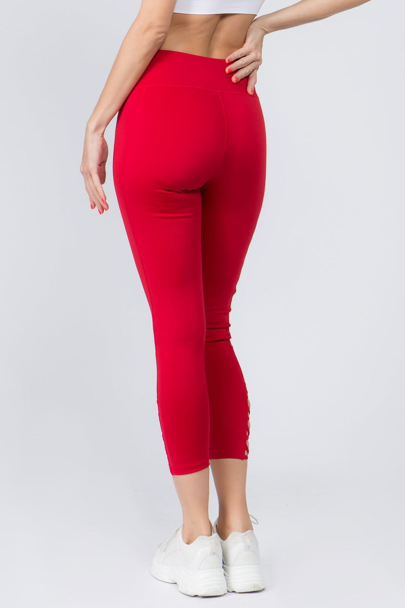 Apana, Pants & Jumpsuits, Apana Peachy Coral High Waisted Criss Cross  Athletic Workout Ankle Leggings