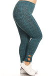 turquoise plus size active leggings 
