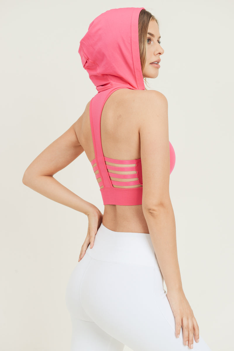 The Warm-Up Hooded Sports Bra
